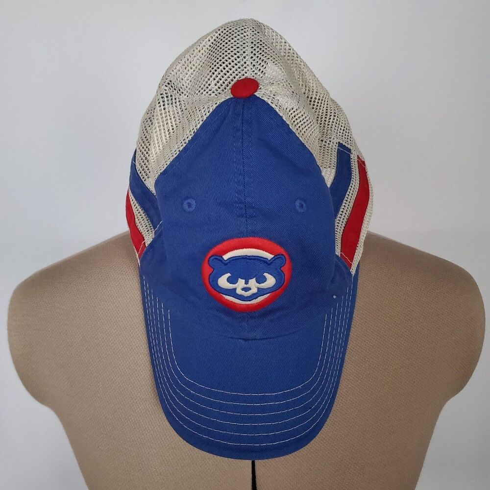 VTG American Needle Trucker Hat Chicago Cubs Unisex Blue Red White 1984